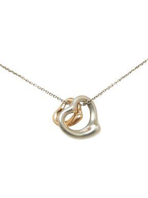 Tiffany & Co. Silver Open Heart Pendant Necklace