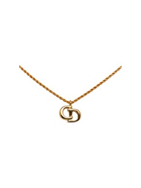 Dior Gold Plated CD Logo Pendant Necklace