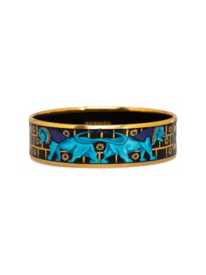 Hermes Black Wide Enamel Bangle
