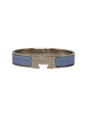 Hermes Blue and Palladium Clic H Bracelet