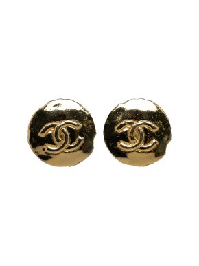 Chanel Gold Plated CC Clip On Earrings