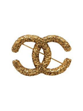 Chanel Gold Plated CC Brooch