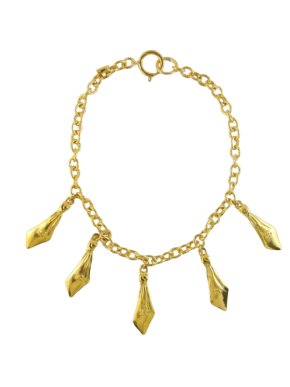 Chanel Gold Plated CC Tie Charm Necklace