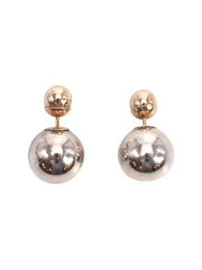 Dior Silver and Gold Mise En Dior Tribal Sphere Earrings