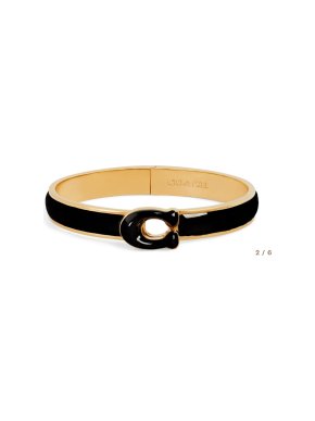 Coach Black Enamel Tabby Bangle