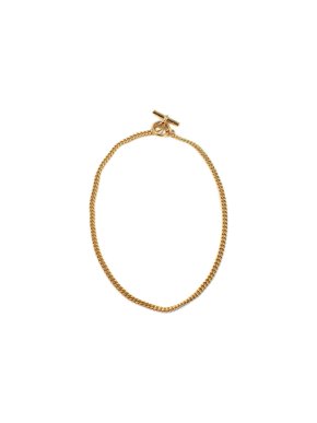 Tilly Sveaas Yellow Gold-Plated T-Bar Curb Chain Necklace