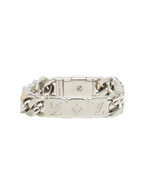 Louis Vuitton Silver Monogram Chain Link Bracelet