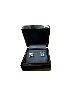 Bespoke White Gold Prasiolite and Diamond Earrings