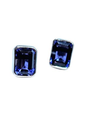 100% Capri Bespoke  3.4 carat Tanzanite Ear Studs