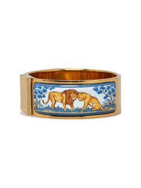 Hermes Safari Enamel Loquet Wide Bangle