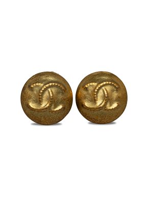 Chanel Vintage Gold Plated CC Clip On Earrings