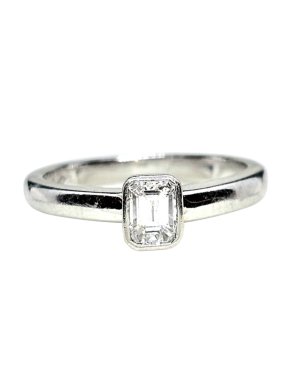 Bespoke Emerald Cut Diamond Solitaire Ring