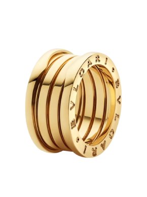 Bvlgari B.Zero1 18kt Yellow Gold 3-Band Ring - size 48