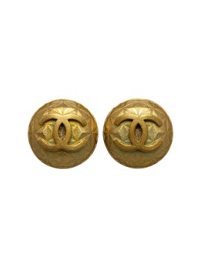 Chanel Gold Plated CC Clip On Earrings