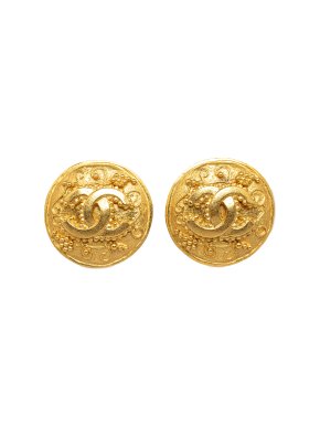 Chanel Gold-tone CC Clip On Earrings