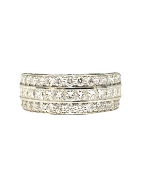 2.5ct Triple-row Diamond Ring