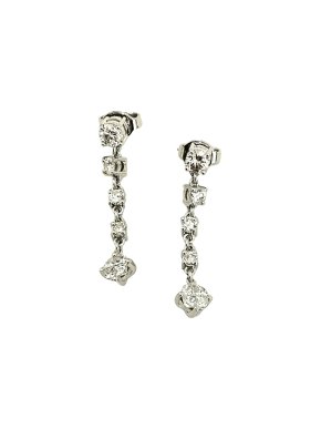 18ct White Gold Diamond Drop Earrings
