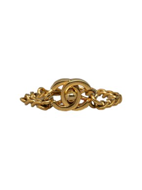 Chanel Gold Tone CC Turn Lock Bracelet