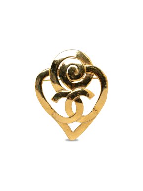 Chanel CC Heart Brooch