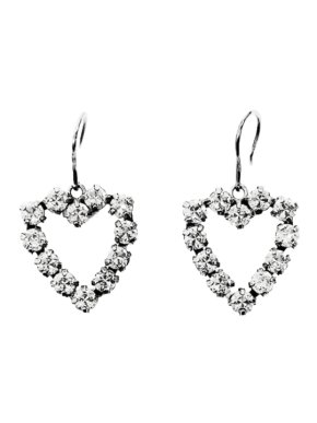 Saint Laurent Rhinestone Heart Earrings