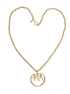 Chanel Gold Tone Letter Chain Pendant Necklace