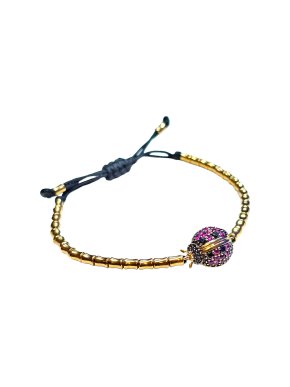 Bee Goddess 14ct Gold Lucky Ladybird Bracelet
