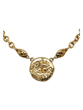 Chanel CC Round Pendant Necklace