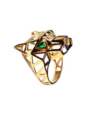 Bespoke 14ct Yellow Gold Panther Ring