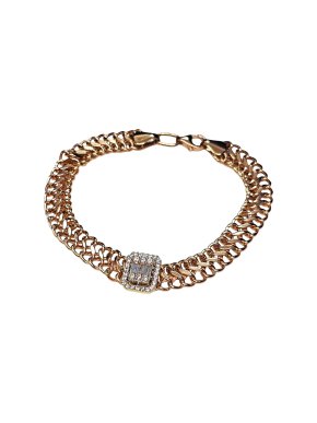 Bespoke Rose Gold White Stone Baguette Charm Bracelet