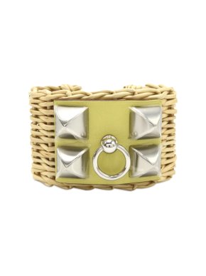 Hermes Herems Yellow Medor Picnic Cuff Bracelet
