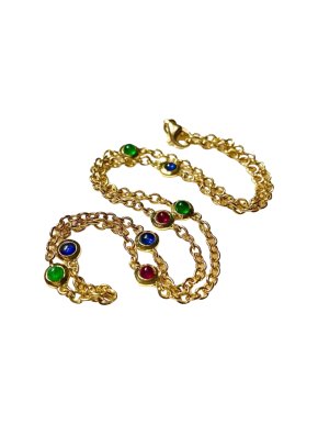 18ct Yellow Gold Multi-gem Necklace