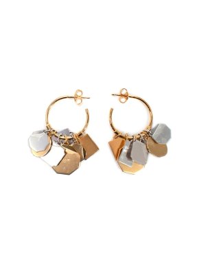 Celine Geometric Charm Hoop Earrings