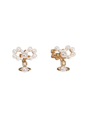 Vivienne Westwood Pearl Bow Viviana Orb Earrings