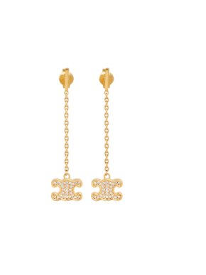 Celine Triomphe Diamante Long Earrings