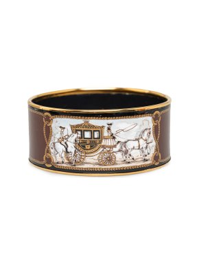 Hermes Brown  Extra Wide Enamel Bangle