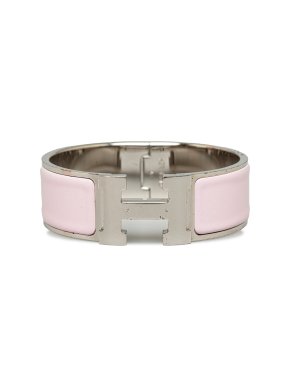 Hermes Pink adn Palladium  Clic Clac H Bracelet