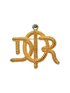 Dior Vintage Insignia Gold Plated Brooch