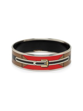 Hermes Brown Wide Enamel Bangle