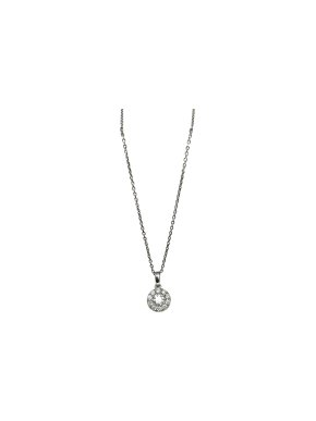 Bespoke 18K White Gold Diamond Halo Pendant