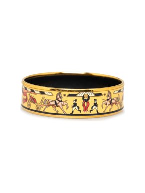 Hermes Yellow Wide Enamel Bangle
