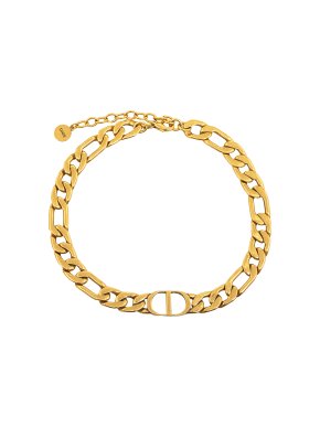 Dior Gold Tone CD Logo Chain Bracelet