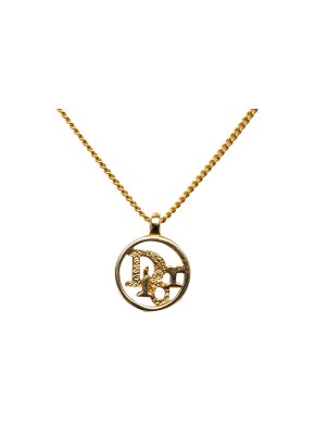 Dior Gold-tone Logo Pendant Necklace
