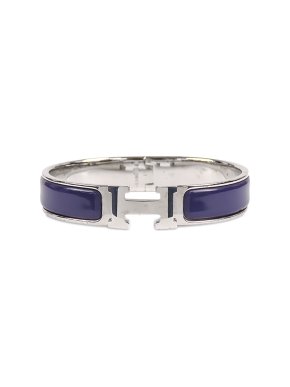 Hermes Purple and Palladium Clic H Bracelet