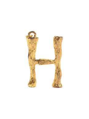Vintage Celine Gold Plated H Alphabet Pendant 1