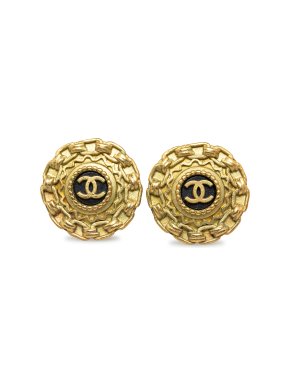 Chanel Gold Tone CC Clip On Earrings