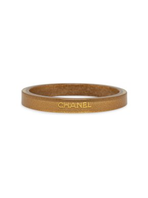 Chanel Gold Glitter Resin Logo Bangle
