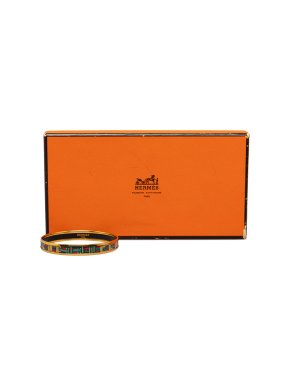 Hermes Multi Coloured Narrow Enamel Bangle