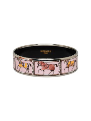 Hermes Wide Enamel Tenues et Couvertures  Bangle