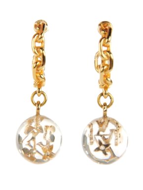 Louis Vuitton Bubbles Inclusion Resin Hoop Earrings