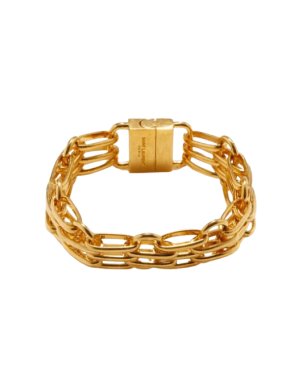 Saint Laurent Gold Plated Cable Chain Bracelet